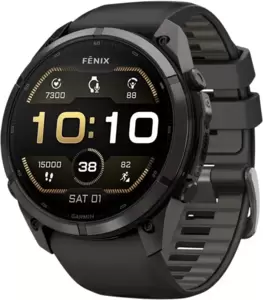 Умные часы Garmin Fenix 9 Pro 51 мм (темно-серый, черный силиконовый ремешок)