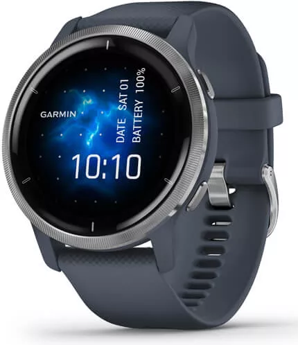 Garmin Venu 2 (нержавеющая сталь/синий гранит)