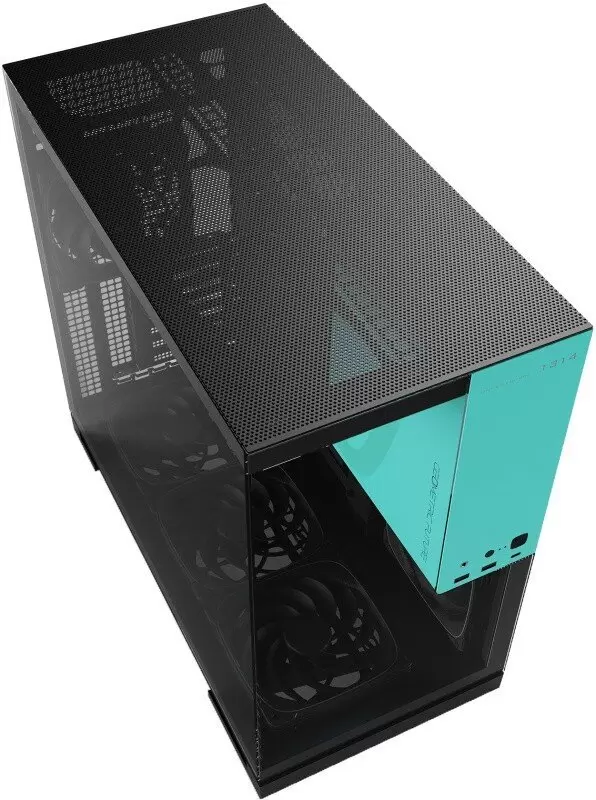 Корпус Geometric Future Model 5 5FAN (черный/бирюзовый) фото 3