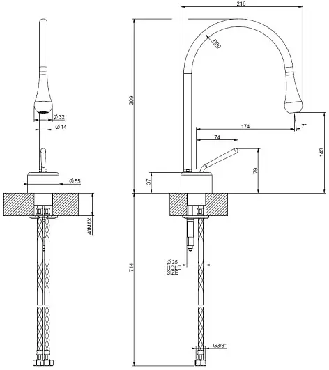 Смеситель Gessi Goccia 33601.031 фото 2