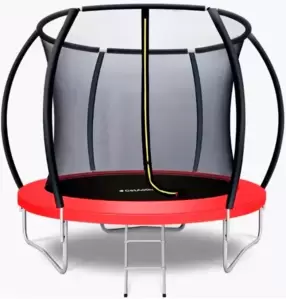 Батут GetActive Jump PRO 8FT с лестницей и внутренней сеткой (красный)