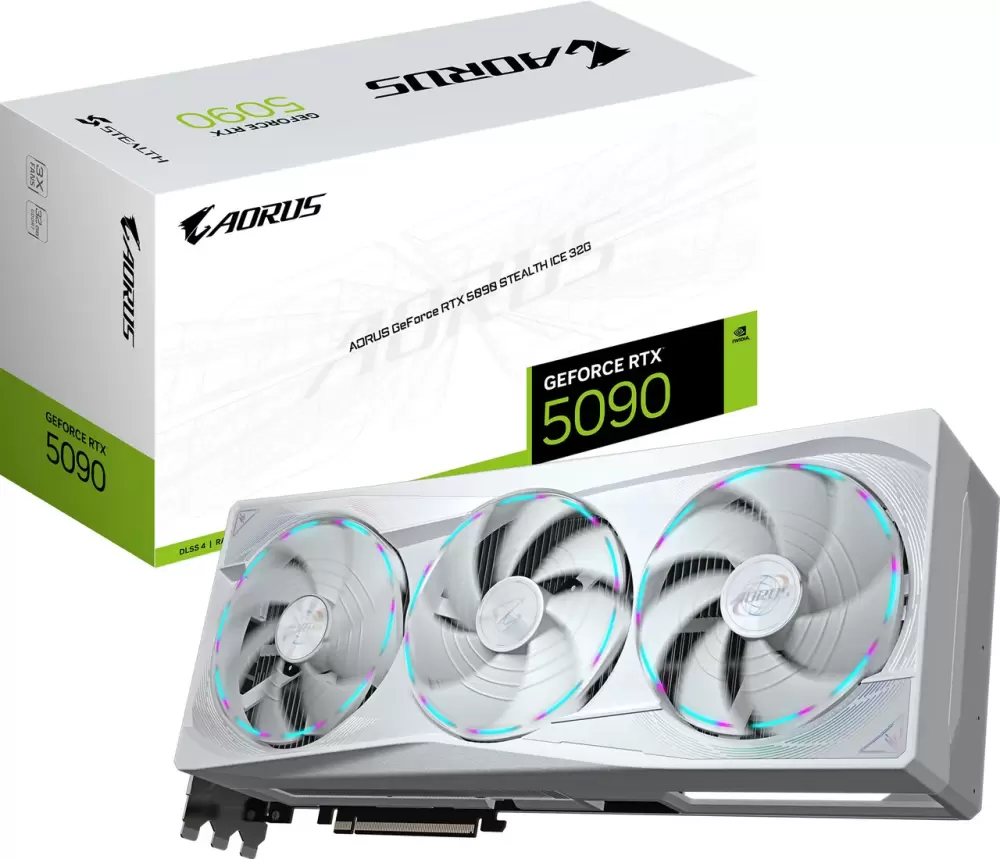 Видеокарта Gigabyte Aorus GeForce RTX 5090 Stealth Ice 32G GV-N5090AORUSST ICE-32GD фото 2