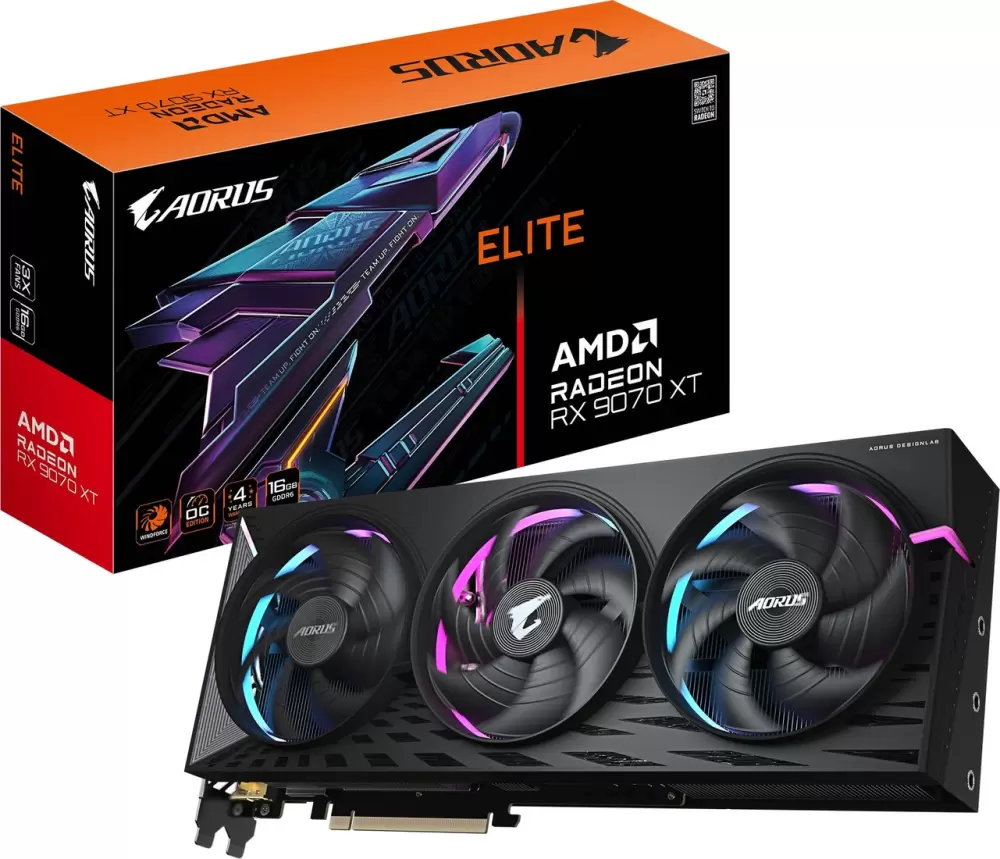 Видеокарта Gigabyte AORUS Radeon RX 9070 XT ELITE 16G GV-R9070XTAORUS E-16GD фото 10