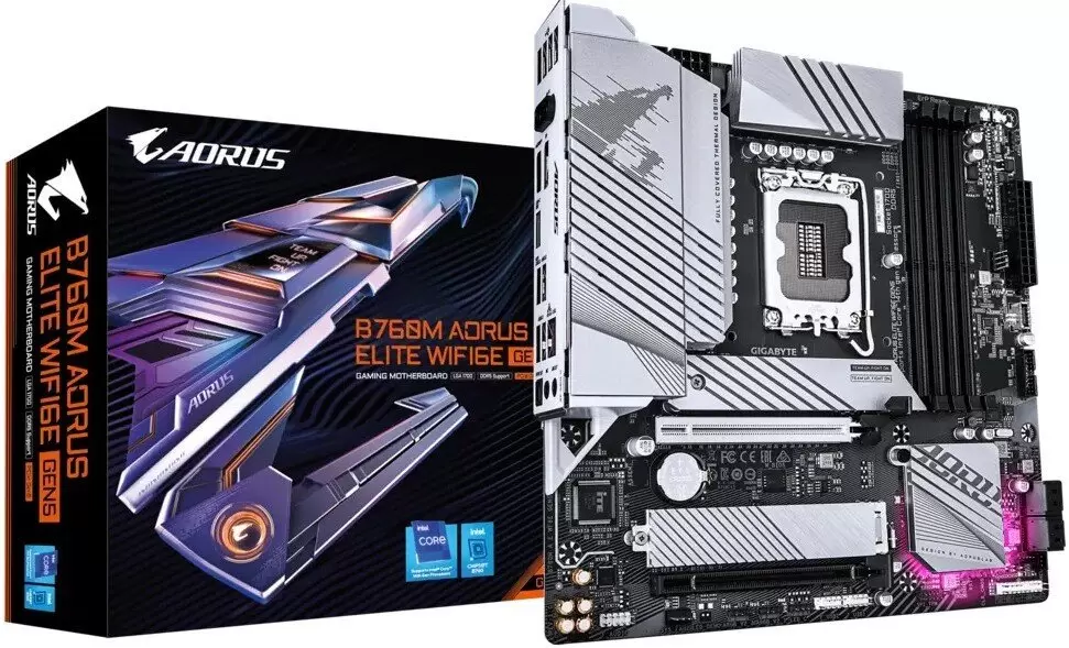 Материнская плата Gigabyte B760M Aorus Elite WiFi6E Gen5 фото