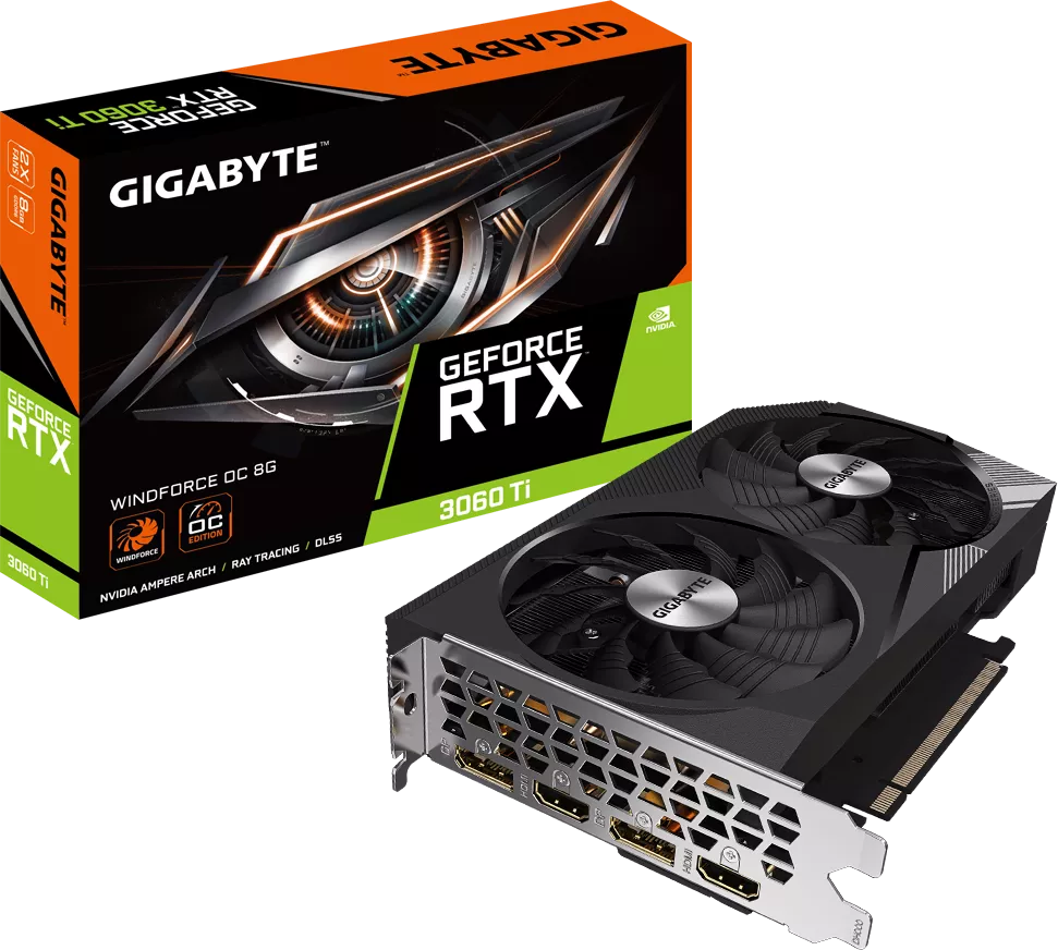 Видеокарта Gigabyte GeForce RTX 3060 Ti Windforce OC 8G GV-N306TWF2OC-8GD фото 7