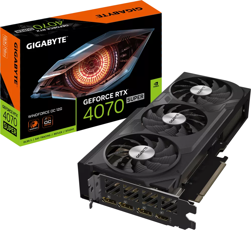 Видеокарта Gigabyte GeForce RTX 4070 Super Windforce OC 12G GV-N407SWF3OC-12GD фото 8