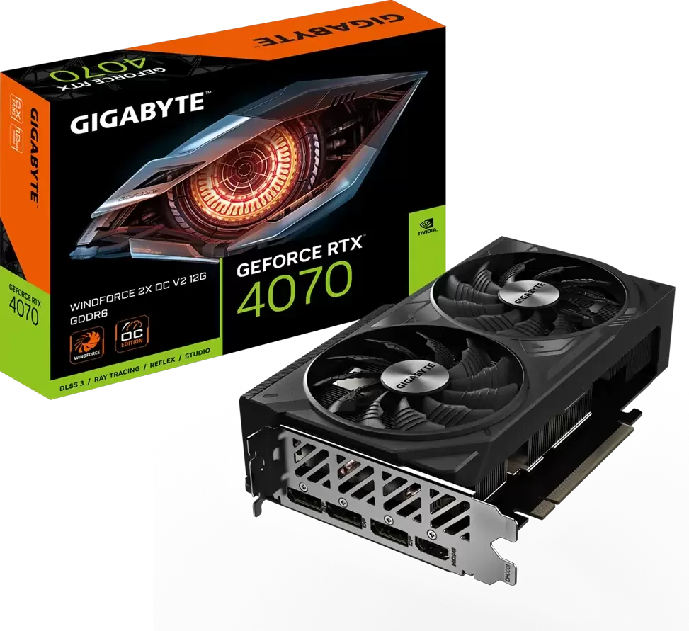 Видеокарта Gigabyte GeForce RTX 4070 WINDFORCE 2X V2 12G GV-N4070WF2V2-12GD фото 8