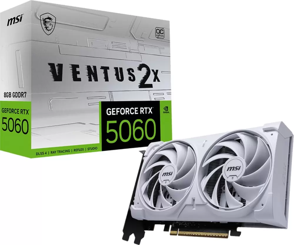 Видеокарта MSI GeForce RTX 5060 8G Ventus 2X OC White фото