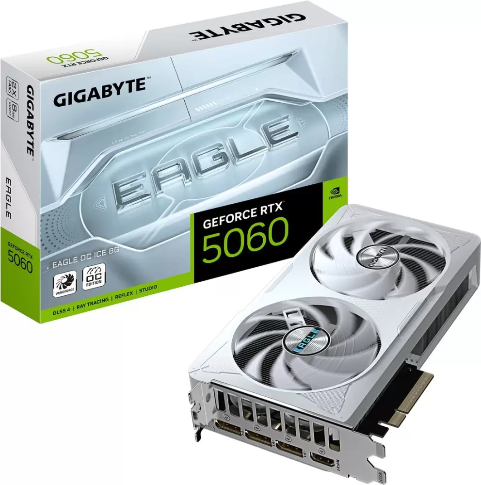 Видеокарта Gigabyte GeForce RTX 5060 Eagle OC Ice 8G GV-N5060EAGLEOC ICE-8GD фото 10