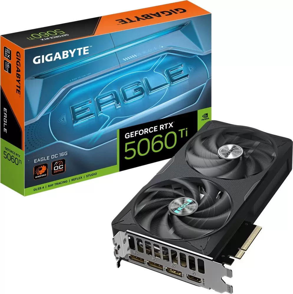Видеокарта Gigabyte GeForce RTX 5060 Ti Eagle OC 16G GV-N506TEAGLE OC-16GD фото 10