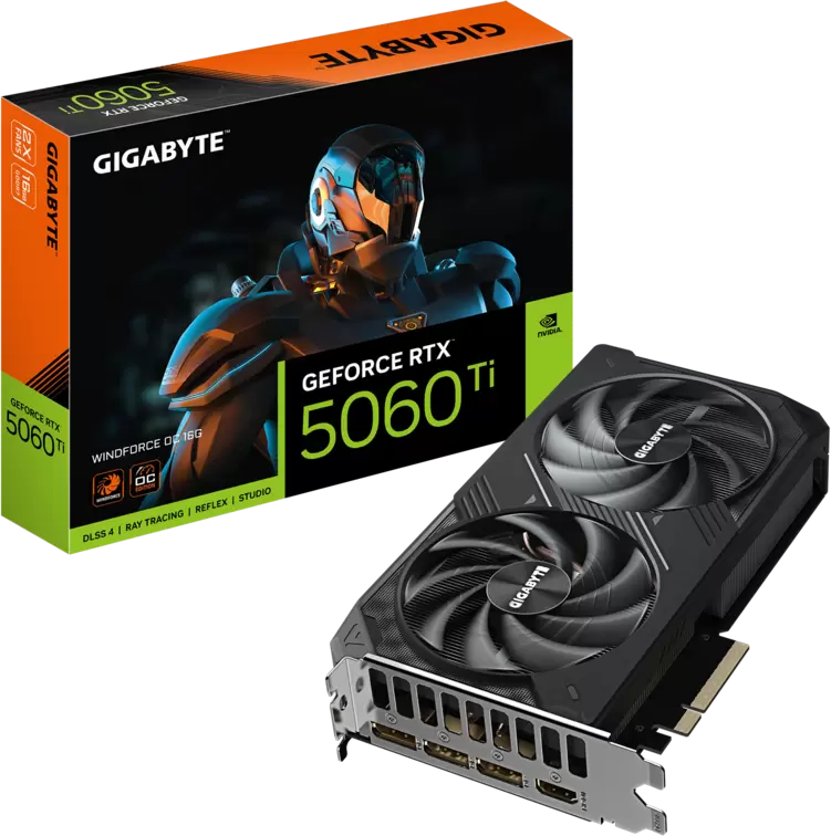 Видеокарта Gigabyte GeForce RTX 5060 Ti Windforce OC 16G GV-N506TWF2OC-16GD фото 10