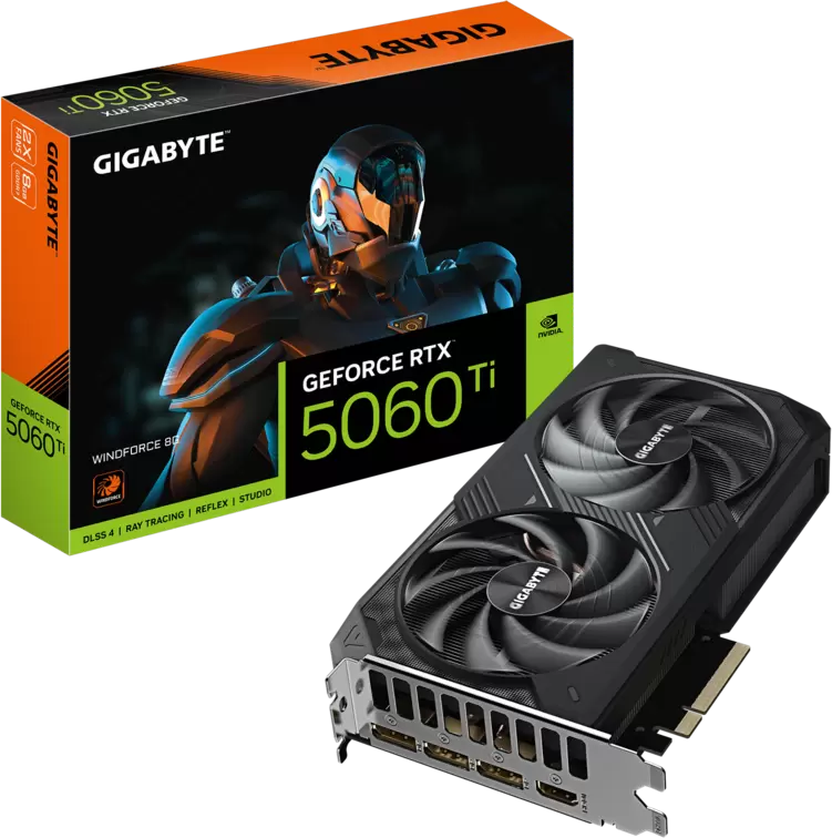 Видеокарта Gigabyte GeForce RTX 5060 Ti Windforce OC 8G GV-N506TWF2OC-8GD фото 10