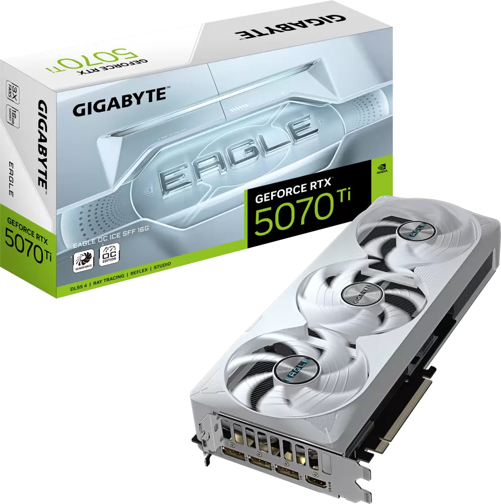 Видеокарта Gigabyte GeForce RTX 5070 Ti Eagle OC Ice SFF 16G GV-N507TEAGLEOC ICE-16GD фото 2