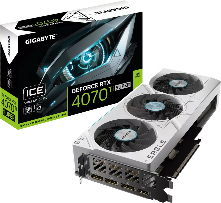 Видеокарта Gigabyte GeForce RTX 4070 Ti Super Eagle OC Ice 16G GV-N407TSEAGLEOC ICE-16GD фото 9