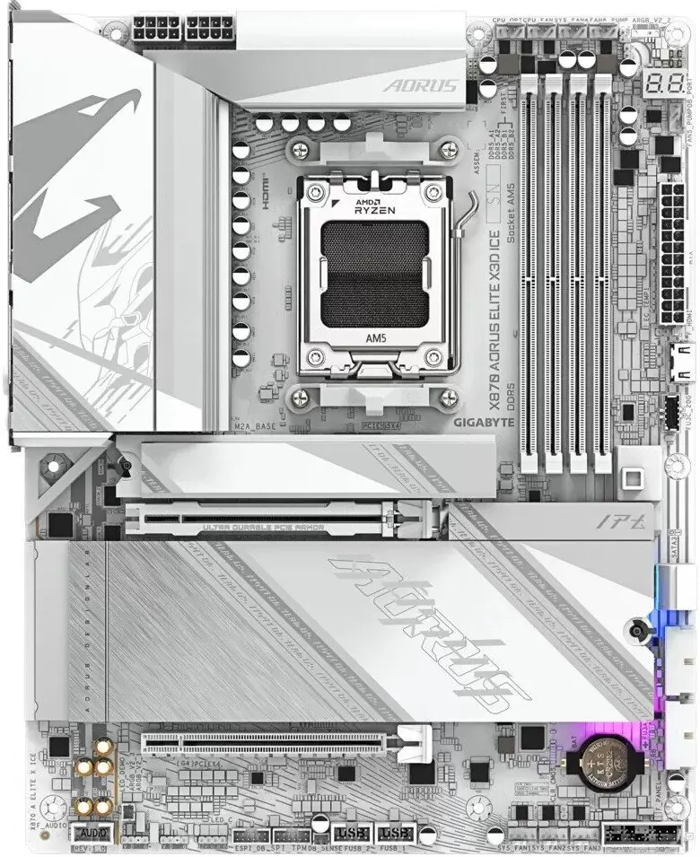Gigabyte X870 Aorus Elite X3D Ice