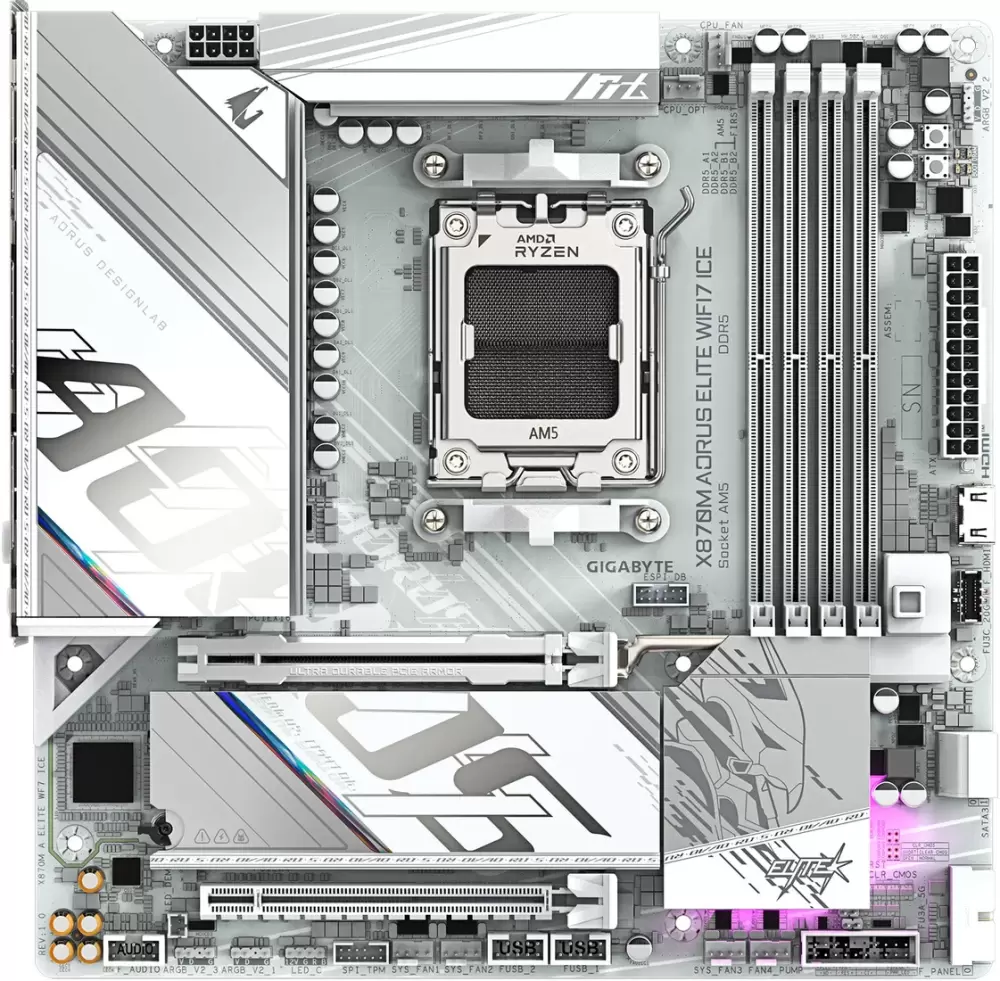 Gigabyte X870M Aorus Elite WiFi7 Ice