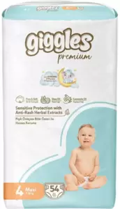 Подгузники детские Giggles Premium Maxi 4 Jumbo Pack (54 шт) фото