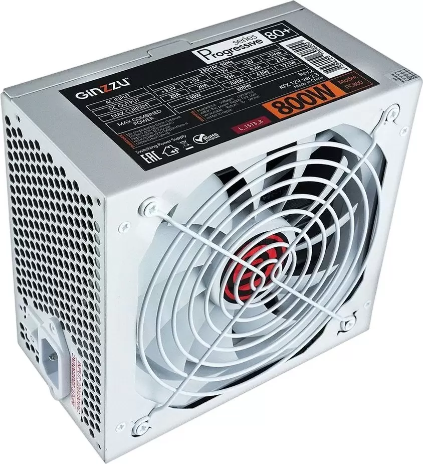 Блок питания Ginzzu PC800 (белый) фото