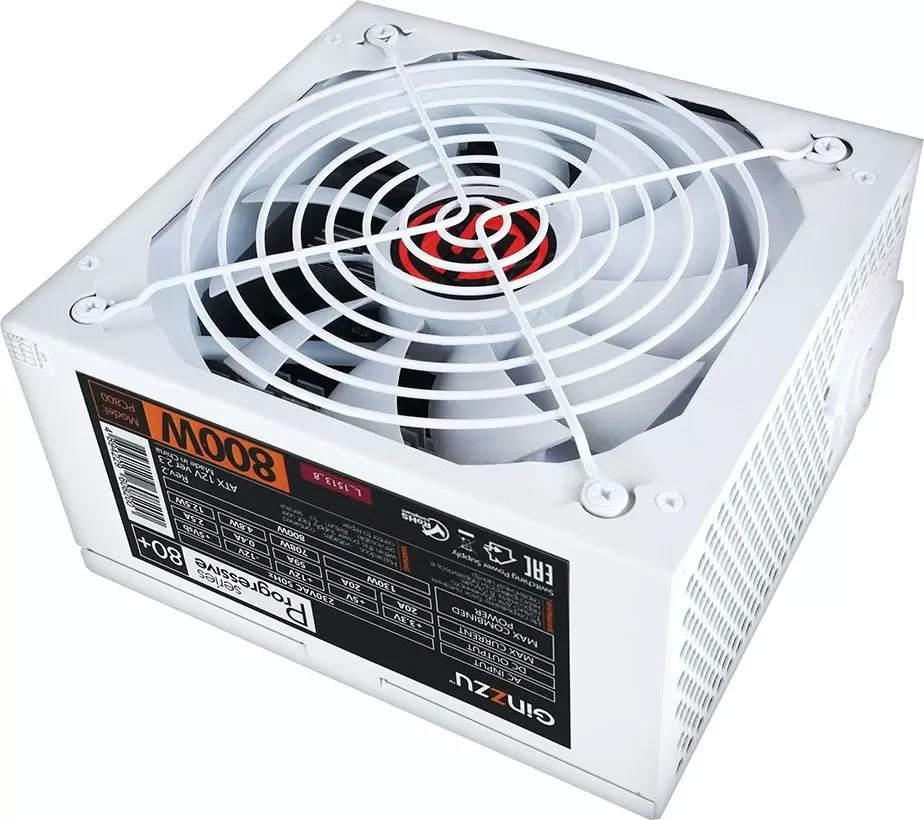 Блок питания Ginzzu PC800 (белый) фото