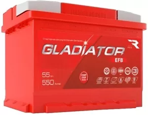 Аккумулятор Gladiator EFB 6СТ-55L(0) (55Ah) фото