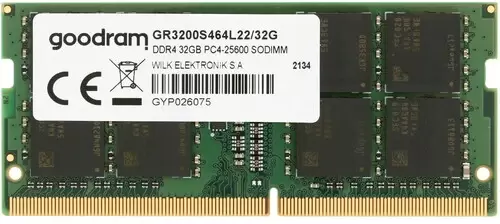 GoodRam 32ГБ DDR4 SODIMM 3200 МГц GR3200S464L22/32G