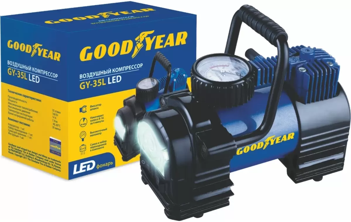 Компрессор автомобильный Goodyear GY-35L LED фото