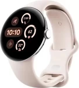 Умные часы Google Pixel Watch 3 41 мм (полированное серебро/фарфор, спортивный силиконовый ремешок) icon