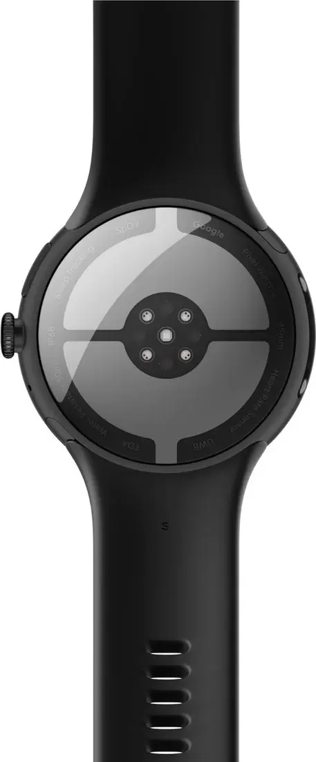 Умные часы Google Pixel Watch 4 45 мм (черный матовый/обсидиан, спортивный силиконовый ремешок) фото