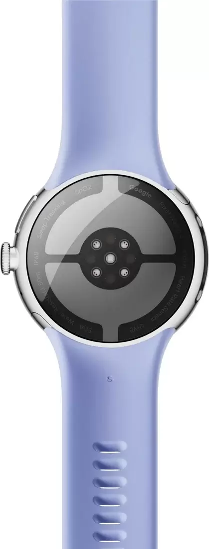 Умные часы Google Pixel Watch 4 LTE 41 мм (глянцевый серебристый/айрис, спортивный силиконовый ремешок) фото 4