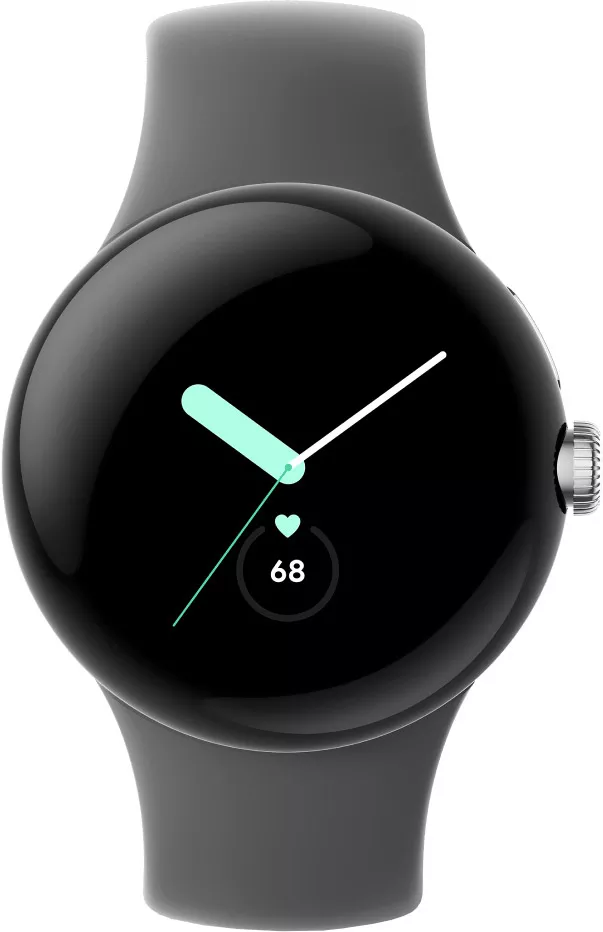 Умные часы Google Pixel Watch LTE (глянцевый серебристый/угольный) фото 2