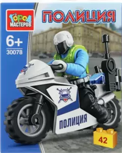 Конструктор Город мастеров Полицейский на мотоцикле / 30078-XJ фото