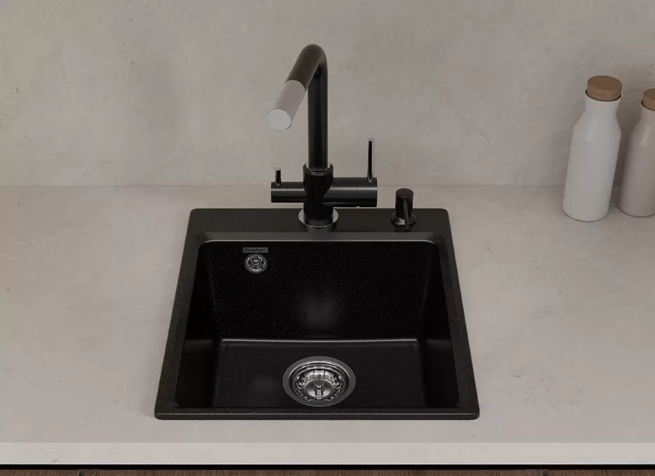 Кухонная мойка GranFest LEVEL LV-420 (черный) фото 4