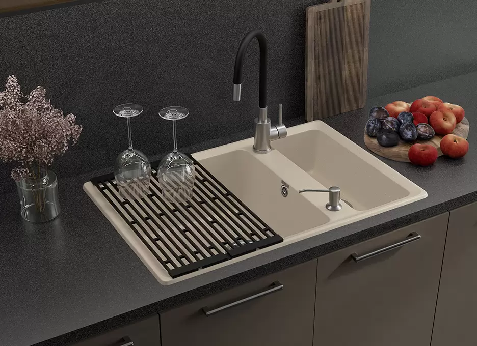 Кухонная мойка GranFest LEVEL LV-760K (кашемир) фото 5