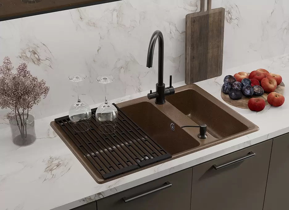 Кухонная мойка GranFest LEVEL LV-760K (терракот) фото 5