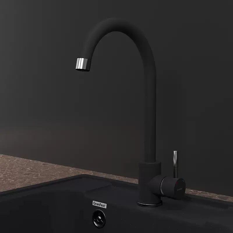 Смеситель GranFest Quarz GF-Z5410 (черный) фото