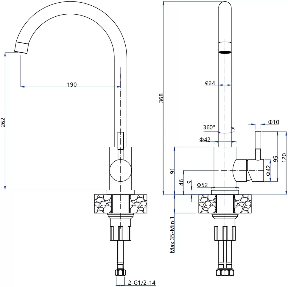 Смеситель GranFest Quarz GF-Z5410 (песочный) фото