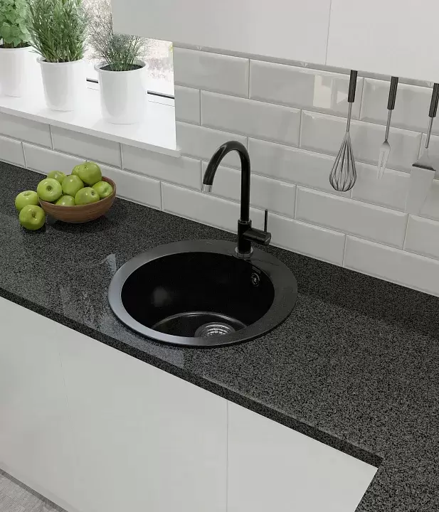 Кухонная мойка GranFest Rondo 480 (черный) фото