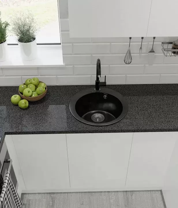 Кухонная мойка GranFest Rondo 480 (черный) фото