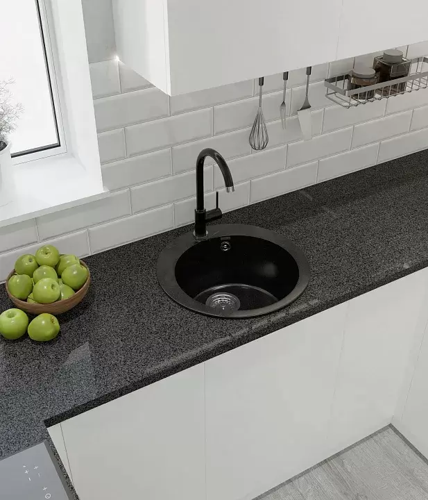 Кухонная мойка GranFest Rondo 480 (черный) фото