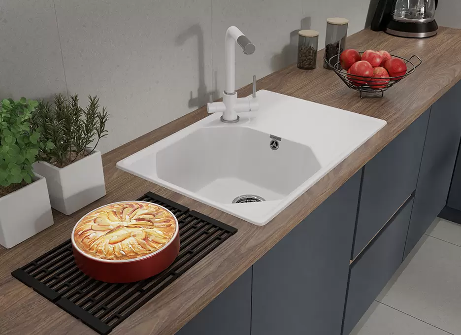 Кухонная мойка GranFest UNIQUE U-740L (иней) фото 5