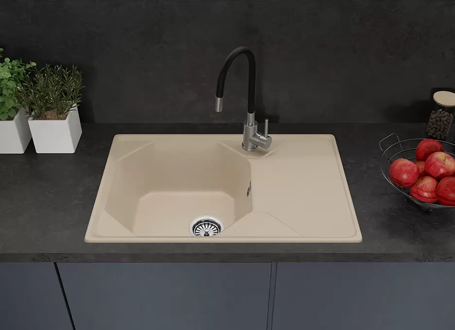 Кухонная мойка GranFest UNIQUE U-740L (кашемир) фото 4