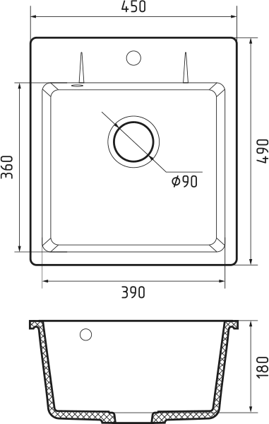 Кухонная мойка GranFest URBAN UR-245 (белый) фото 3