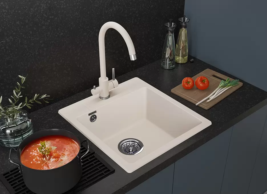 Кухонная мойка GranFest URBAN UR-245 (белый) фото 5