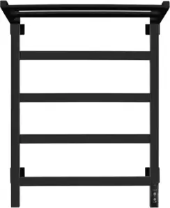 Полотенцесушитель Granula Квадро 50x60 с полкой (терморегулятор, черный матовый) фото