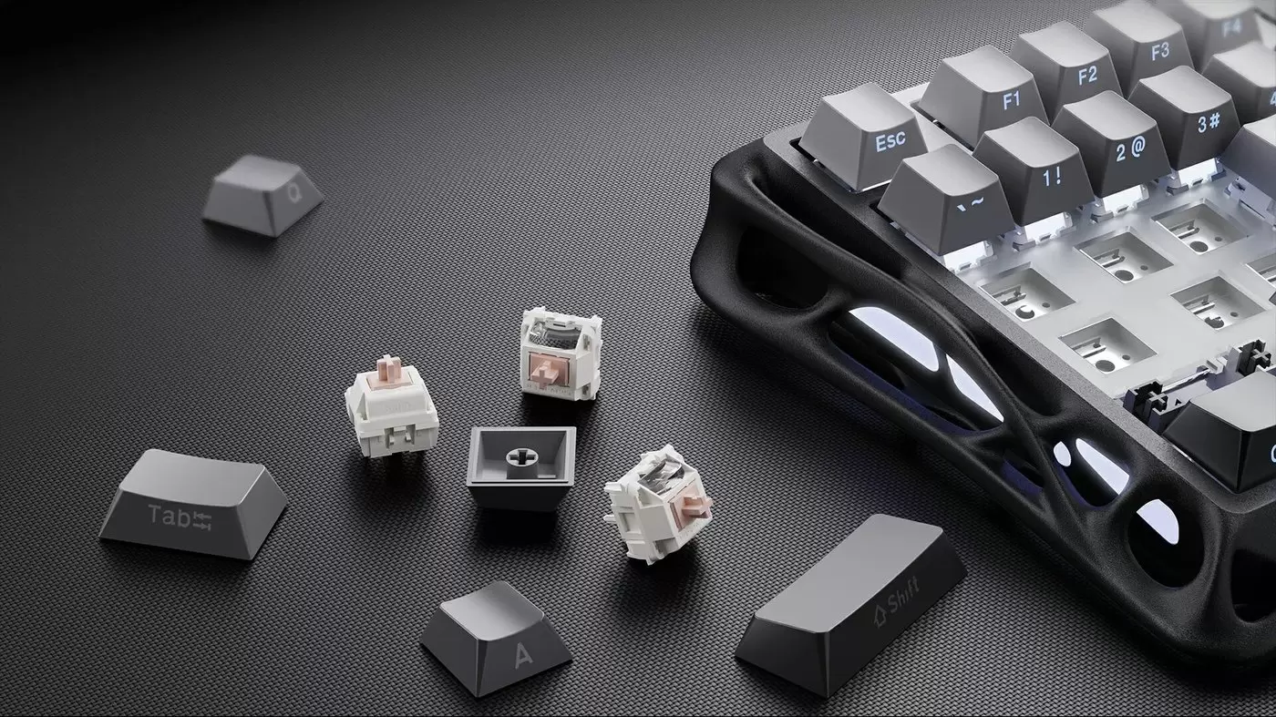 Клавиатура Gravastar Mercury K1 Gradient Black (GravaStar x Kailh Cherry Pink) фото