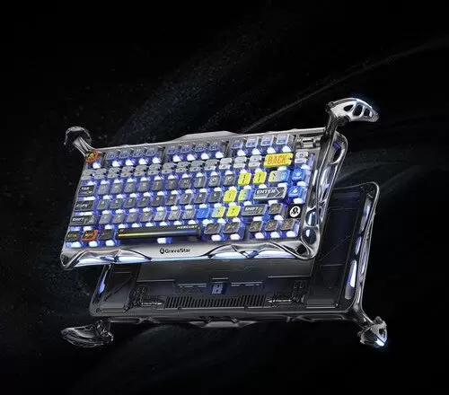 Клавиатура Gravastar Mercury K1 Pro Interstellar Silver (GravaStar x Kailh Speedy Mint) фото