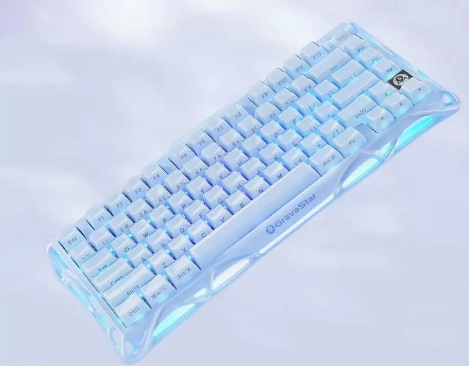 Клавиатура Gravastar Mercury K1 Special Edition Ice Blue (GravaStar x Kailh Cherry Pink) фото