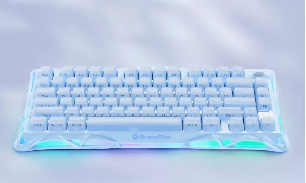 Клавиатура Gravastar Mercury K1 Special Edition Ice Blue (GravaStar x Kailh Cherry Pink) фото