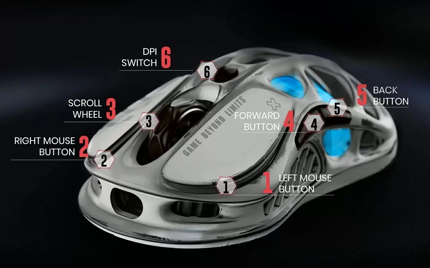Мышь Gravastar Mercury M1 Pro Battle Worn Edition Silver Mist фото 2
