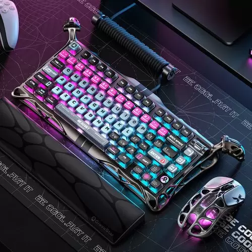 Клавиатура Gravastar Mercury V75 Pro Cyberpunk (GravaStar x Gateron Magnetic Jade Pro) фото